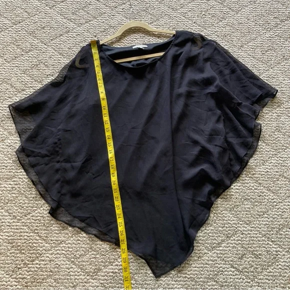 5/$15 Dana Buchman Sheer Black Poncho-style Top Large - Picture 5 of 7